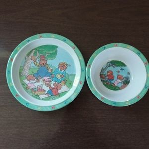 Vintage toddler Berenstain Bears plate and bowl set